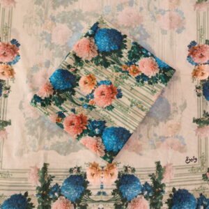 أزرق وردي مزهر