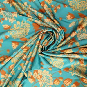 أزرق الفاتح المشرق مع الازهار