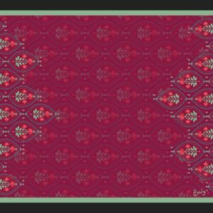 الأحمر الداكن مع  الأحمر الفاتح والأخضر