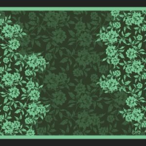 الأخضر الفاتح مع الزهور