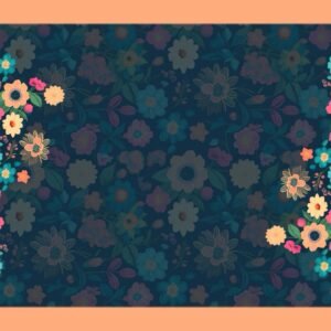 الأزرق الداكن مع الزهور