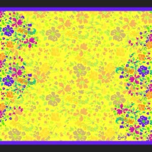 الأصفر الزاهي مع الزهور الملونة