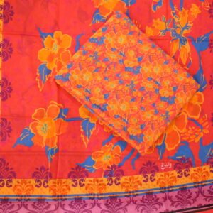 قماش قطن برتقالي مزخرف أنيق للتفصيل