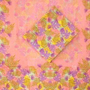 قماش وردي خوخي خامة مثالية للأزياء والتصاميم