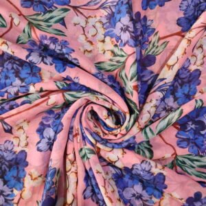 قماش نسائي بنقشة زهور بألوان ناعمة