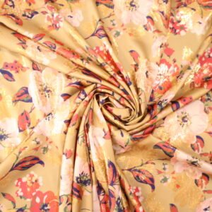 قماش ويل لامع بنقشة زهور لمسة أنثوية راقية